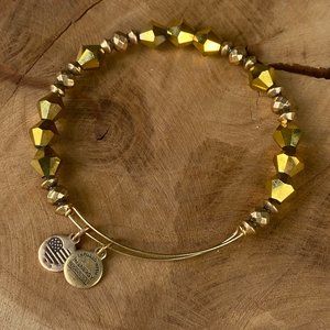 ALEX & ANI Vintage Gold Beaded Bracelet, Energy Bracelet, Rafaelian Gold Nickel-